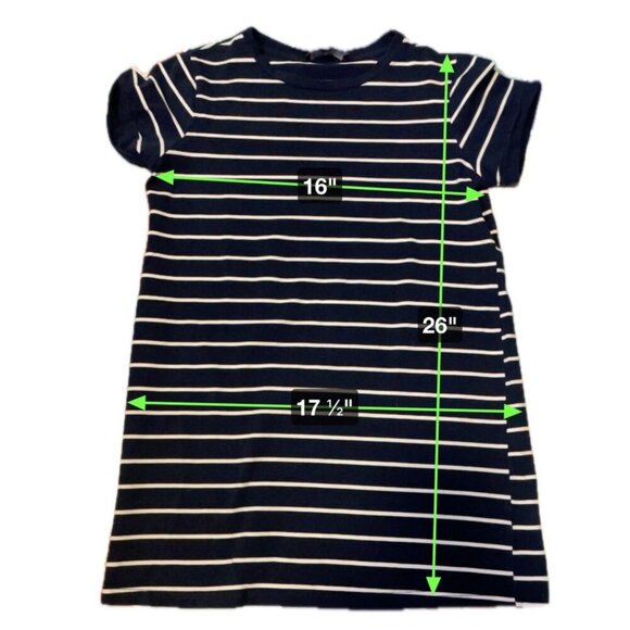 Lulu's Navy White Striped Short Sleeve Crew Neck Top SZ Small - Picture 8 of 8